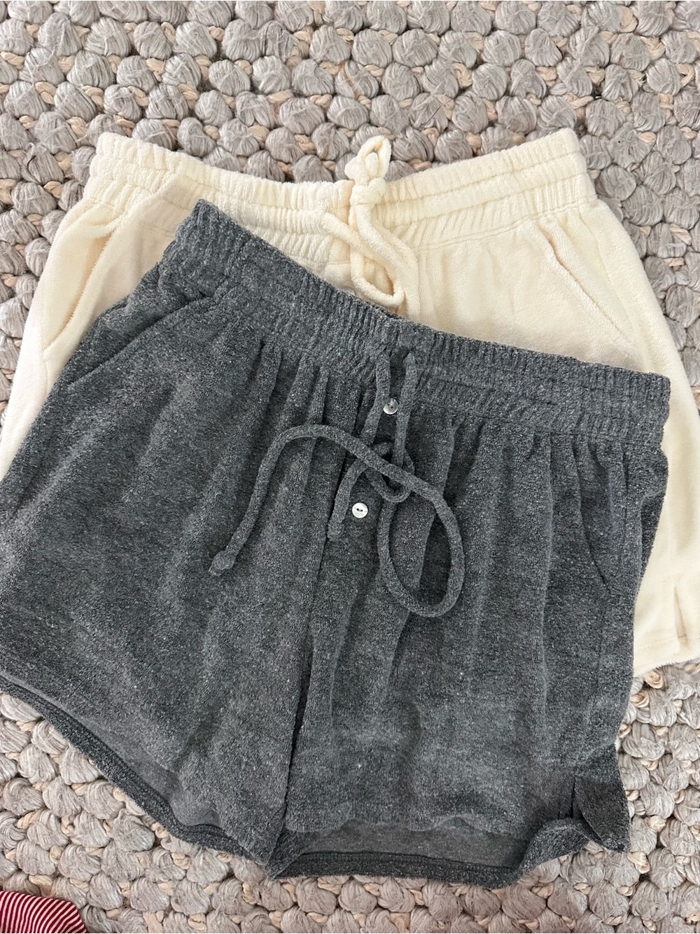 Donni. Terry Short Bundle grey and cream size medium
